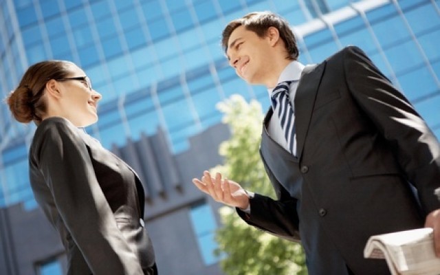 chat-talk-outside-office-work